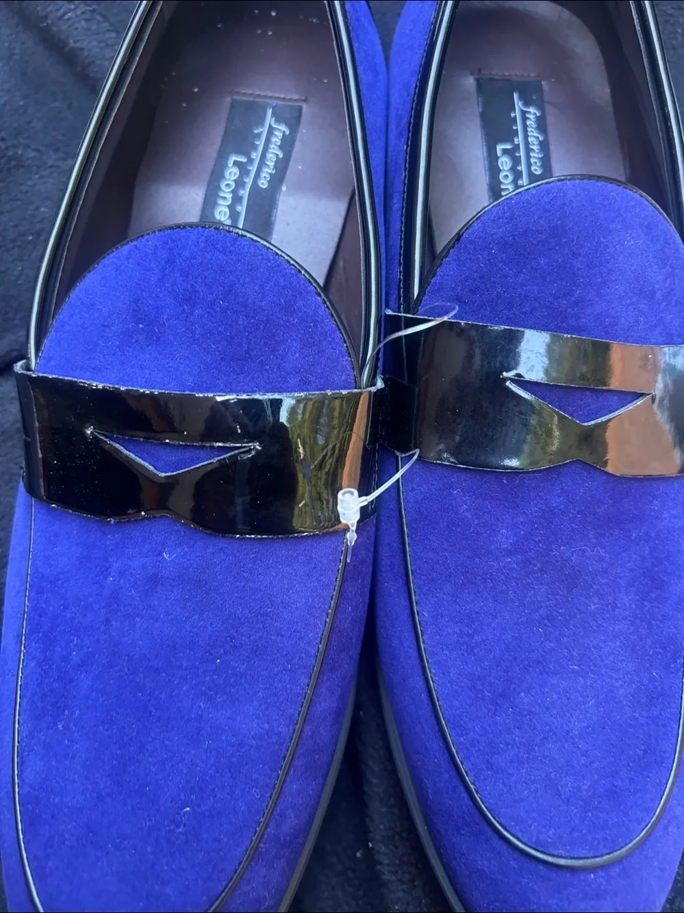 Men’s Suede Loafers in Royal Blue New Yorker Tuxedo Loafers